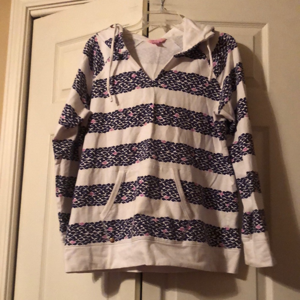 Lilly Pulitzer-XL- Hooded Sweatshirt-Fish Stripes